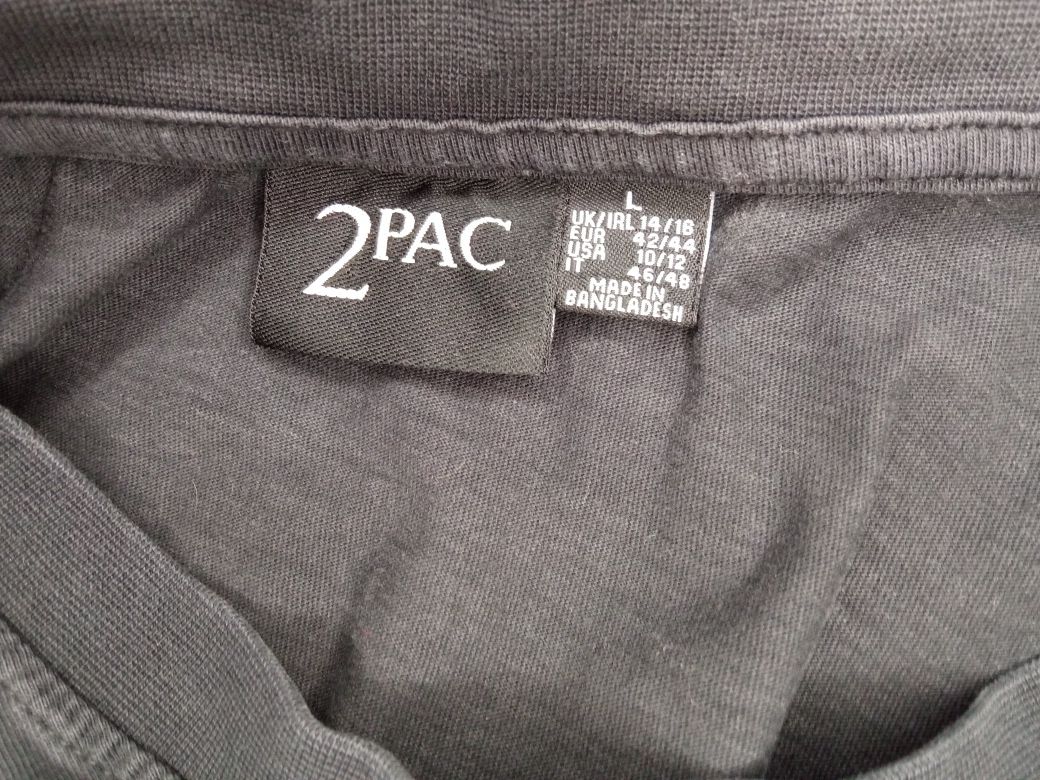 Czarna Koszulka Tupac y2k rap oversize L