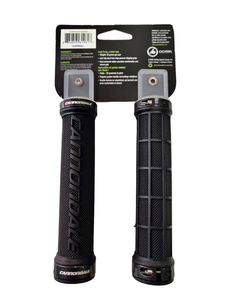 Czarne chwyty Cannondale gripy skręcane Dual Lock Waffle nowe /008-026