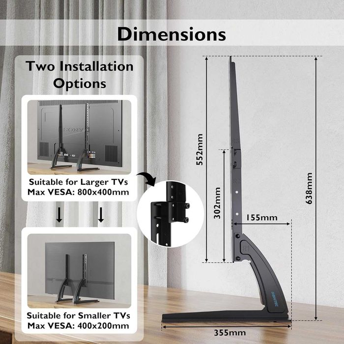 Bontec TV02-V04 Uchwyt na telewizor Stojak TV podstawa Nogi 22-65''