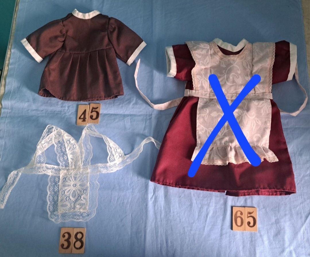 Школьная форма на куклу ГДР, СССР, школьница, платье, фартук 40-60 см