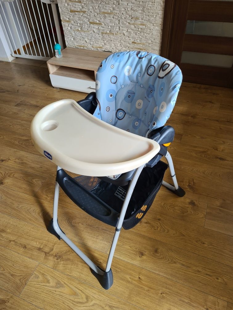 Krzeslo do karmienia chicco niebieskie