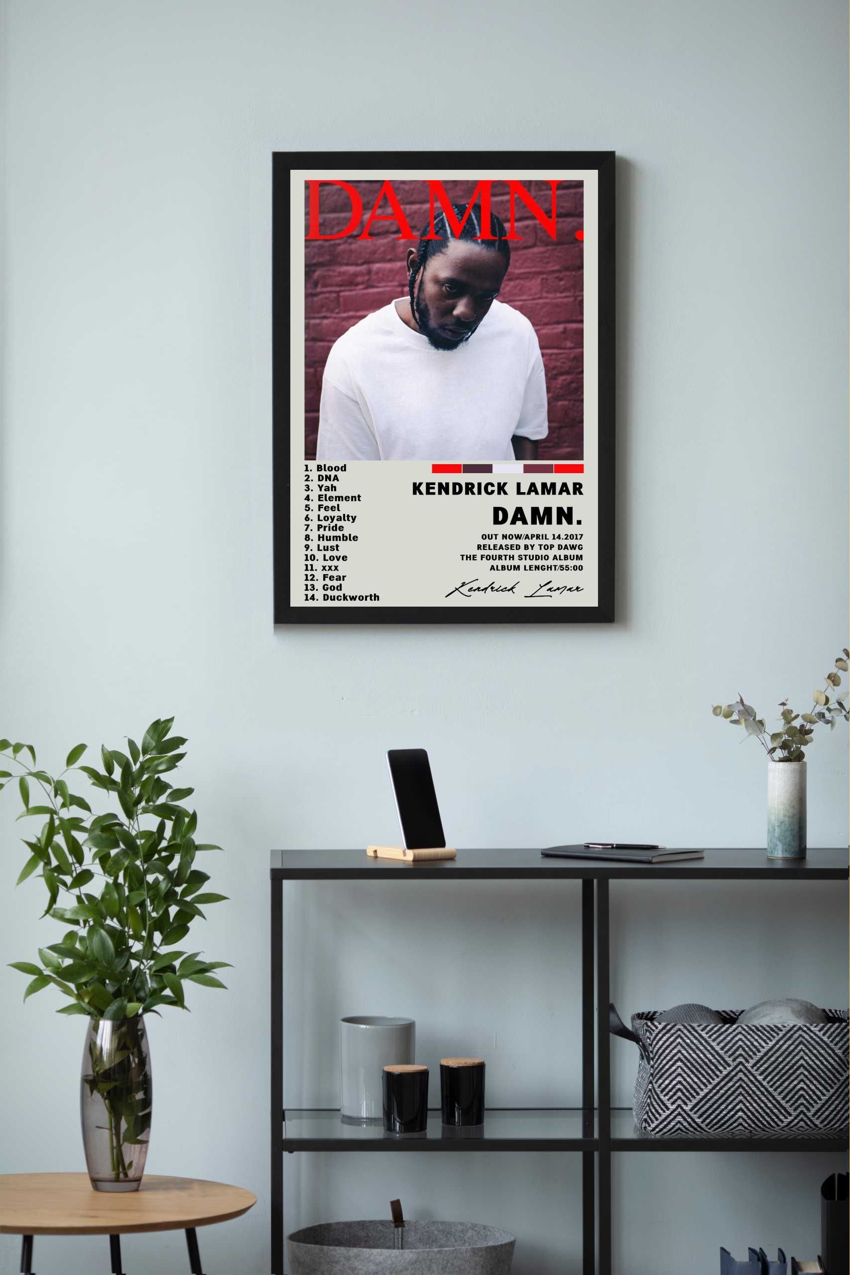 Kendrick Lamar DAMN. Plakat Obraz z albumem prezent
