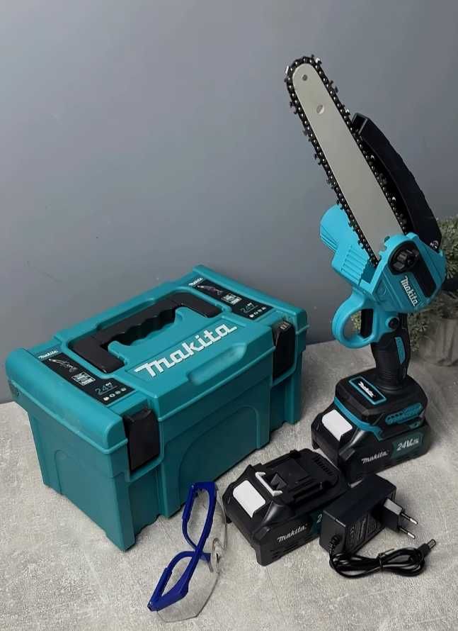 Аккумуляторная мини пила в кейсе Makita бесщеточная пилка смазкой цепи