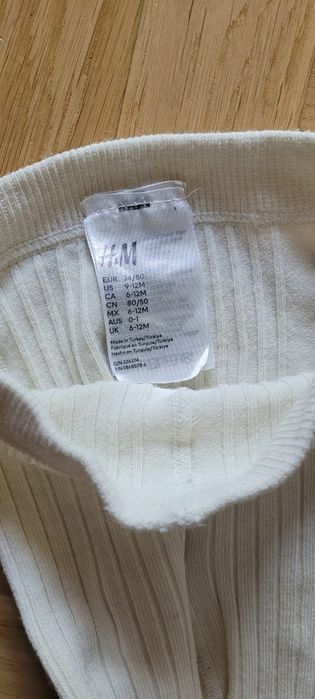 Rajstopy H&M 74/80/86 wełniane, kremowe, ecru, białe