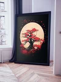 Plakat na Ścianę Obraz Drzewo Wiśni Japonia Sztuka 40x50 cm ElliveX