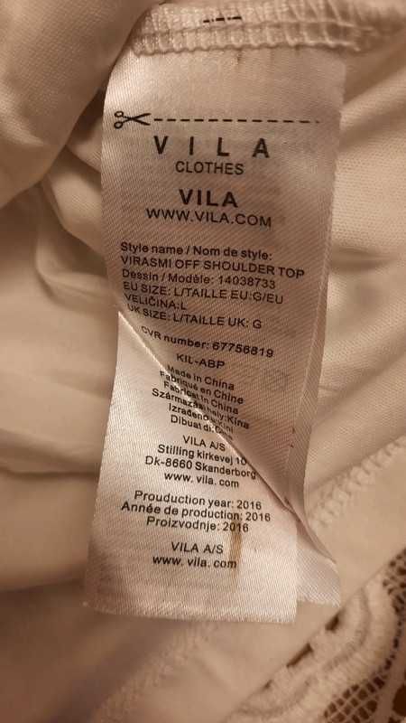 Biała bluzka Vila Clothes rozmiar L