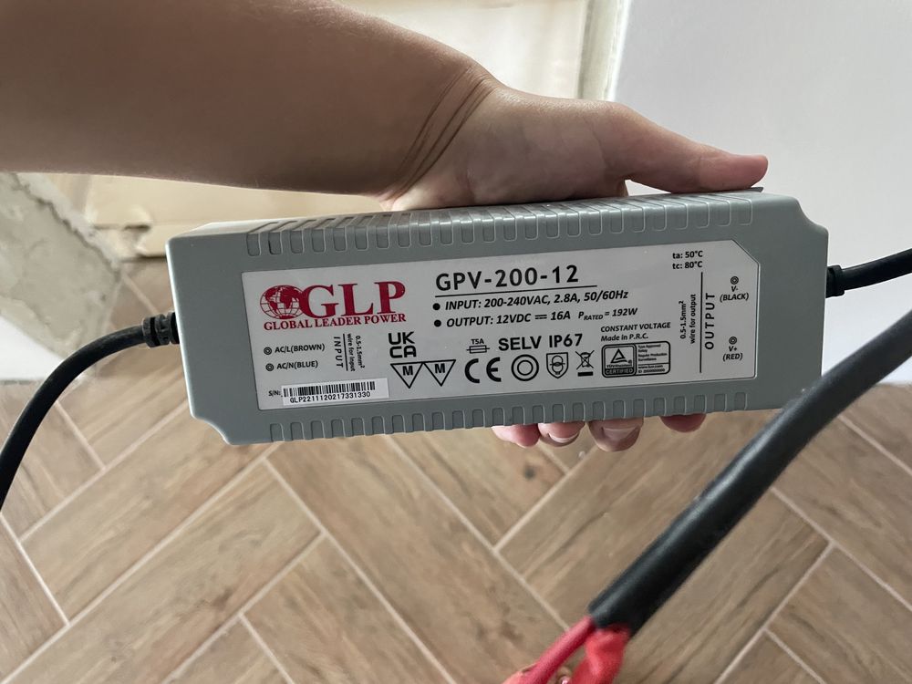 GPV-200-12 zasilacz LED napięciowy 12V 16A IP67 196W