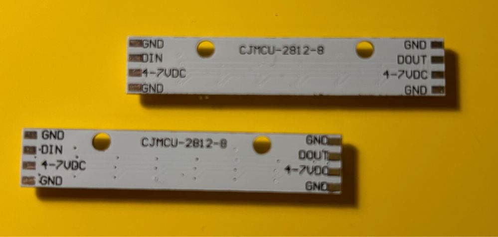 Listwa LED RGB CJMCU-2812-8 - 8 diod - 53mm - zestaw 2 sztuki