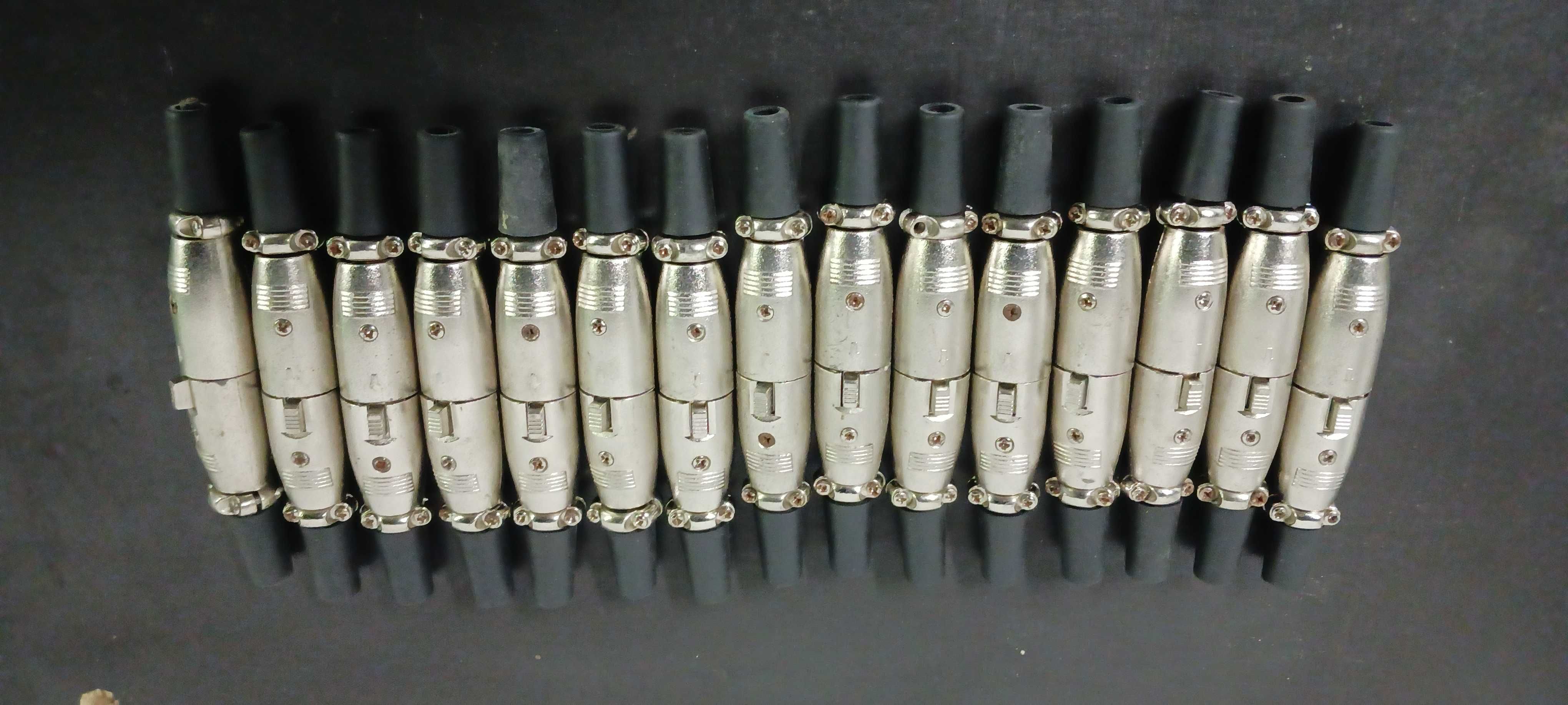 XLR - Canon conectores 15X machos + 15X fêmeas - Em bom estado