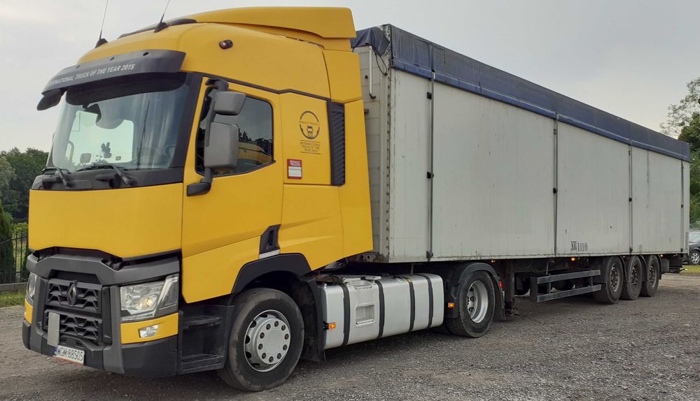 Transport ciężarowy materiały sypkie na paletach plandeka szlaka żużel