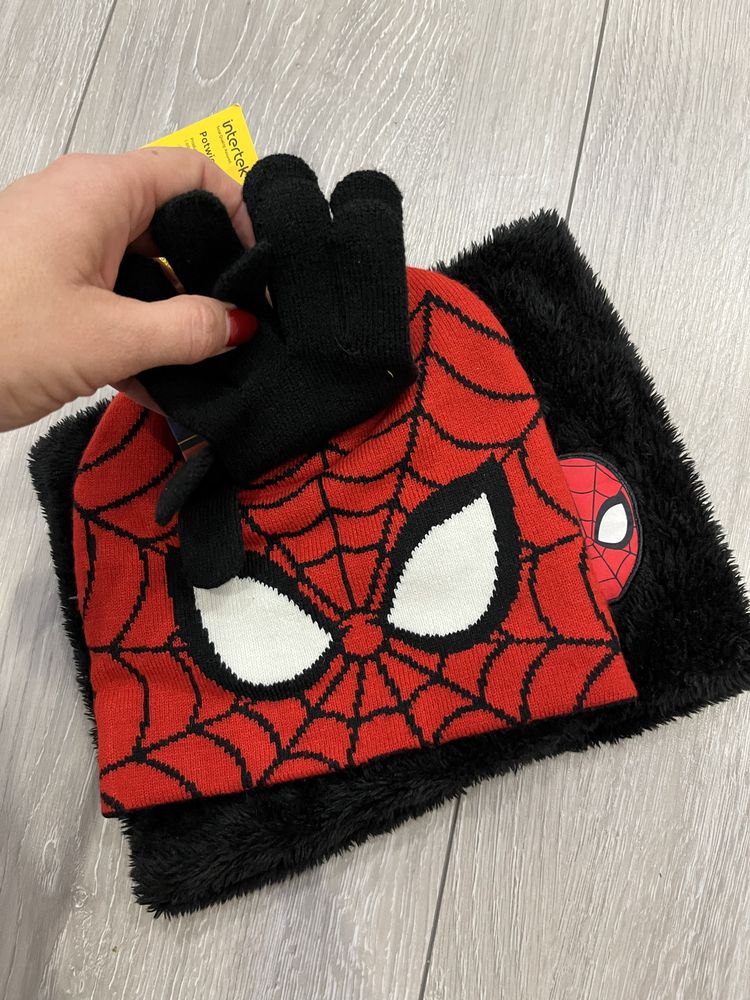 Czapka komplet zimowy spiderman