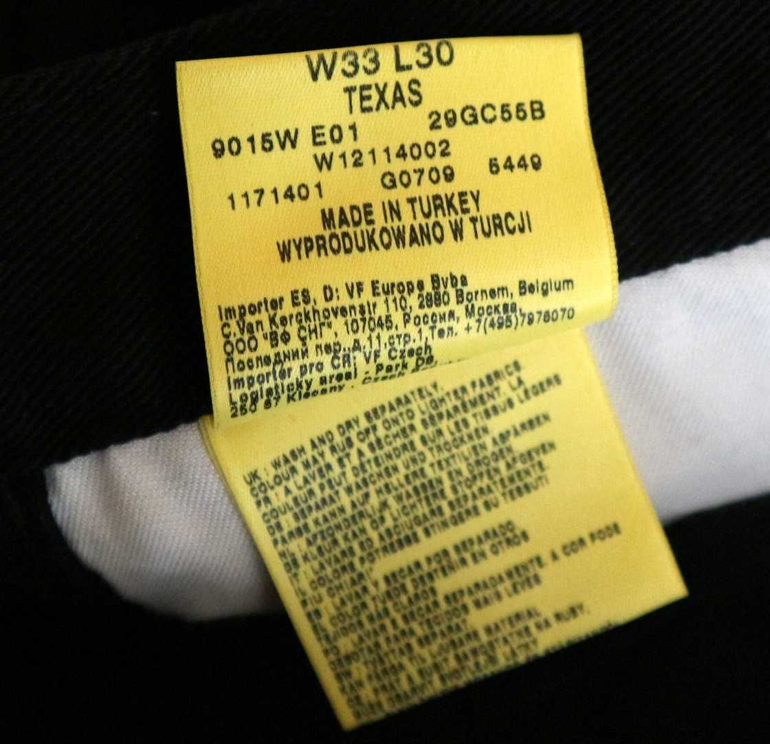 Wrangler Texas W33 L30 spodnie jeansy czarne pas 2 x 41 cm