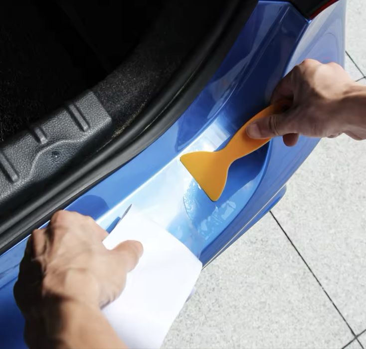 Прозора наклейка на порог бамперу Гольф 4,5,6,7 Пасат б7