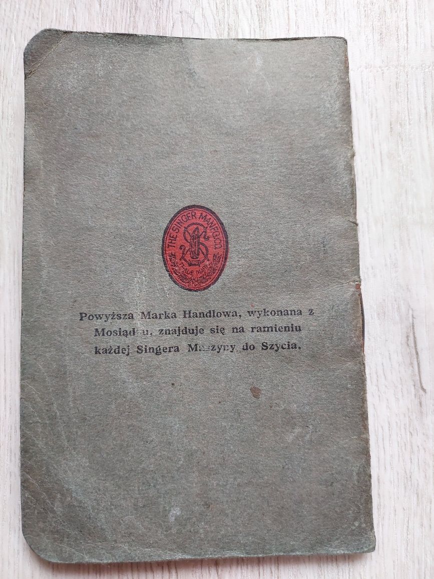 Podręcznik do Singera maszyny do szycia 1927r
