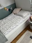 Malm rama lozka ikea pojemniki Luroy i materac stan celujacy