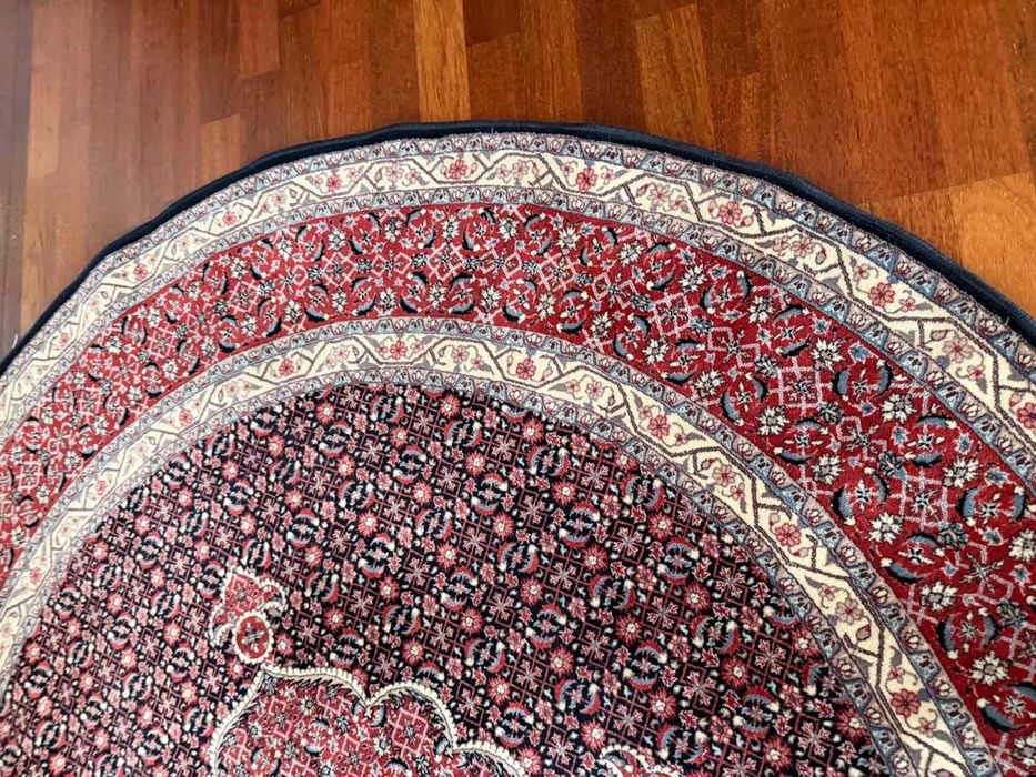 Okrągły Dywan Kaszmirowy + Jedwab Perski Tabriz 185x185 gal.18 tys