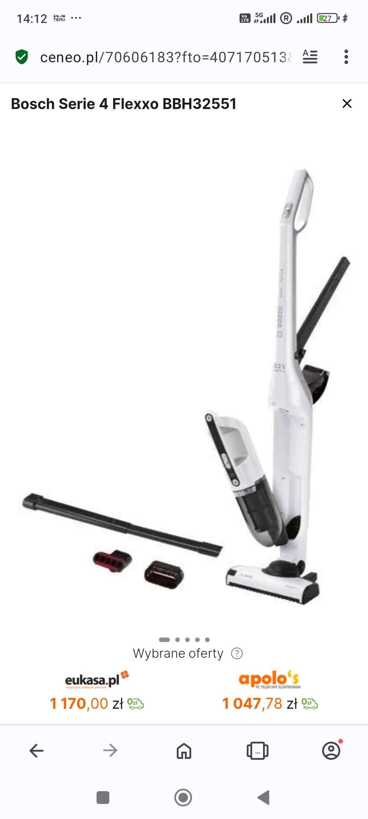 Bosch BBH32551 Odkurzacz`Bezprzewodowy, 25,2 V, Biały, 0,4 L
