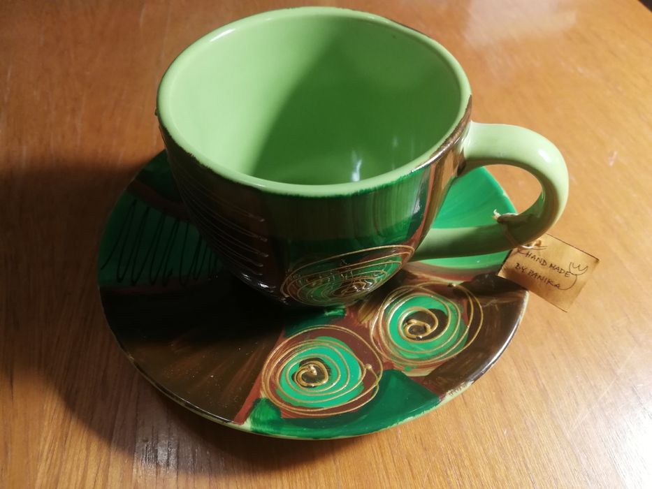 Filiżanka z talerzykiem hand made
