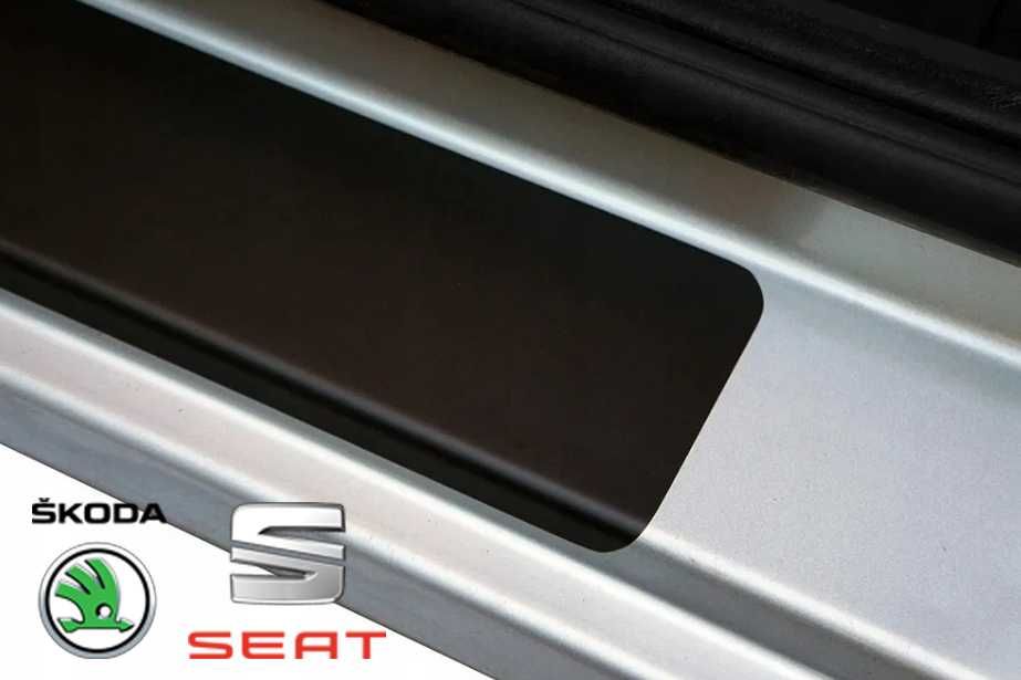 Захисна плівка защитная пленка наклейки на пороги авто для Skoda Seat