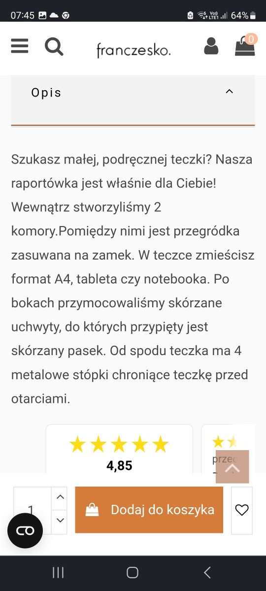 Teczka męska Nowa