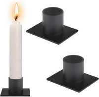 Zestaw 4x czarny metalowy świecznik, stojak na świeczki, czarne