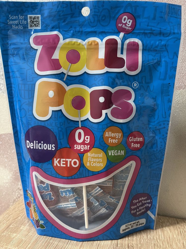 Льодяники без цукру для чищення зубів Zollipops