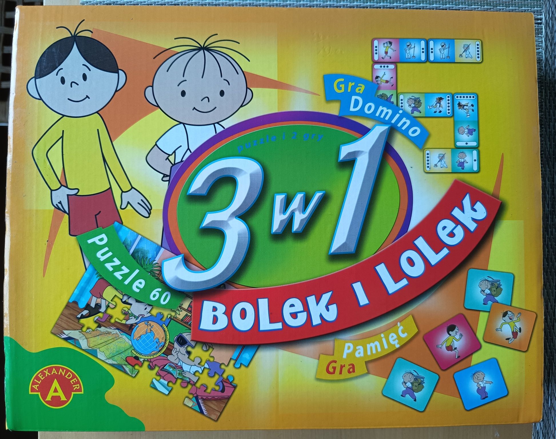 Gra 3 w 1 Bolek i Lolek pamięć, domino, puzzle