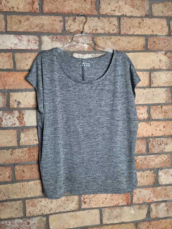 Szara koszulka sportowa t-shirt damski sport joga pilates 42 14 XL