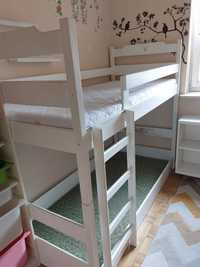 Łóżeczko dziecięce piętrowe białe 80×186