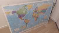Antyrama 140 x 100cm z mapą świata