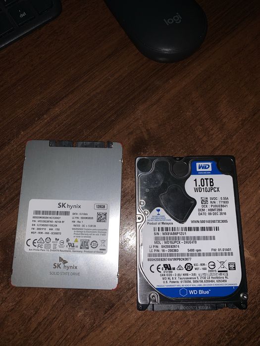 SSD 2.5 128gb/ HDD 2.5 1tb протестовані