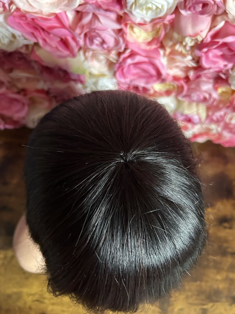 Peruka z grzywką włosy naturalne 100% ludzki włos grzywka wig