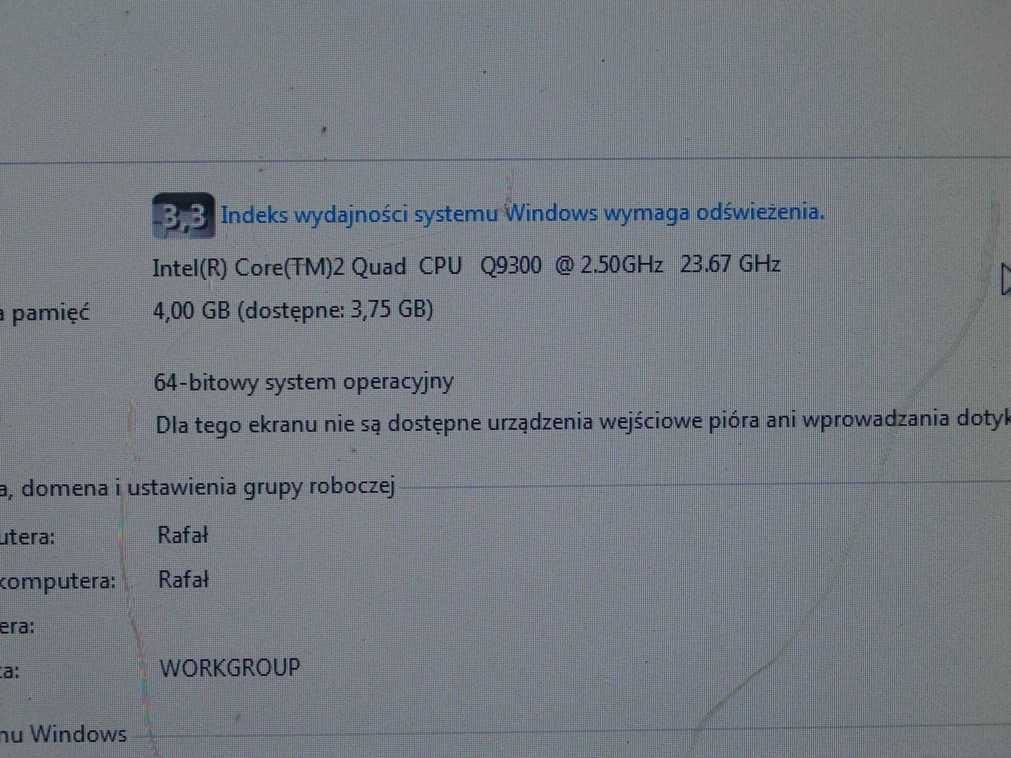 Procesor Intel Pentium Q9300 QaudCore socket 775