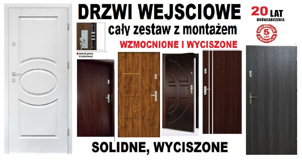 Drzwi zewnętrzne WEJŚCIOWE do mieszkania w bloku z montażem