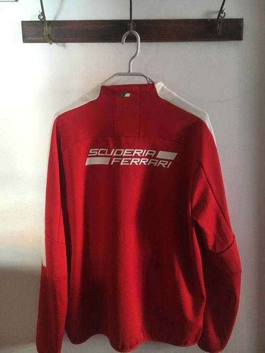 Puma Scuderia Ferrari Manga Comprida Zip Up Vermelho e Branco Tamanh/L