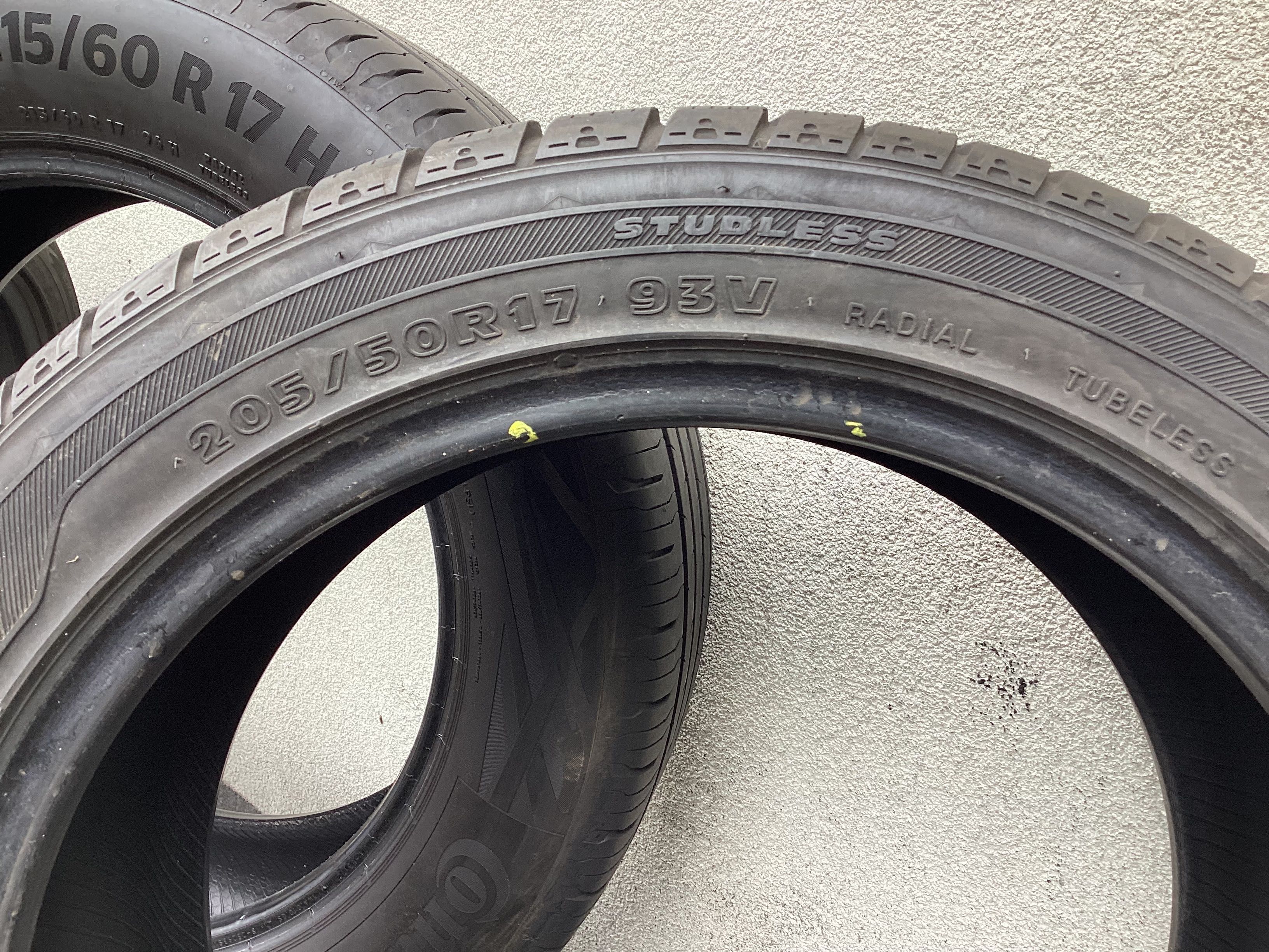 HANKOOK 205/50r17 2szt opony zima zimowe 5.8mm