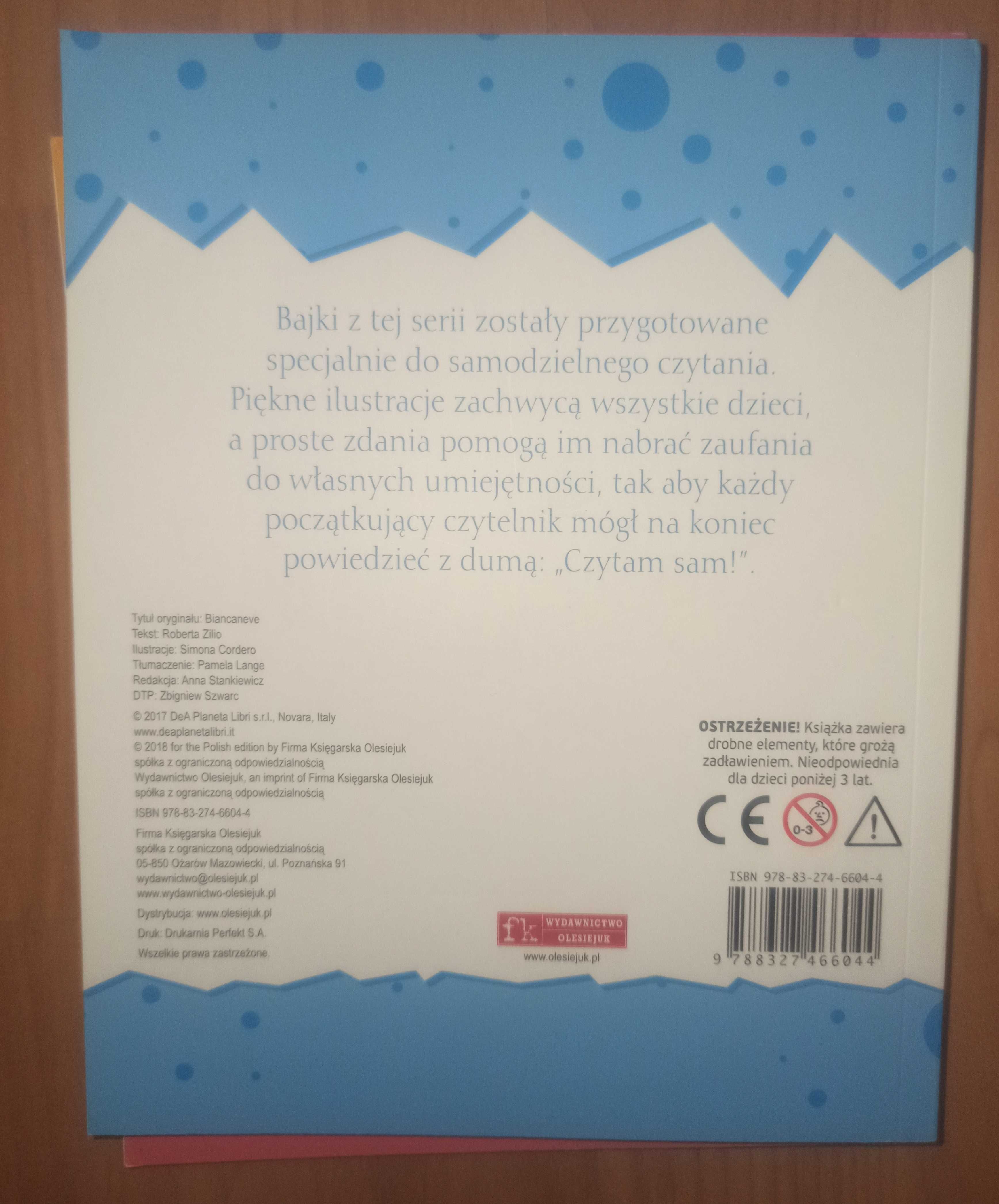 Książki z serii "Czytam sam" Kopciuszek, Mała syrenka, Piękna i Bestia