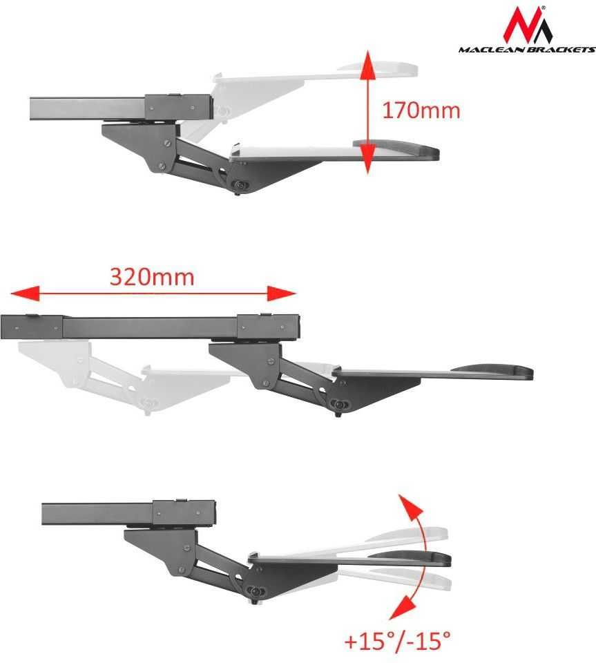Maclean MC-757 Uchwyt na klawiaturę wysuwany, biuro, biurko