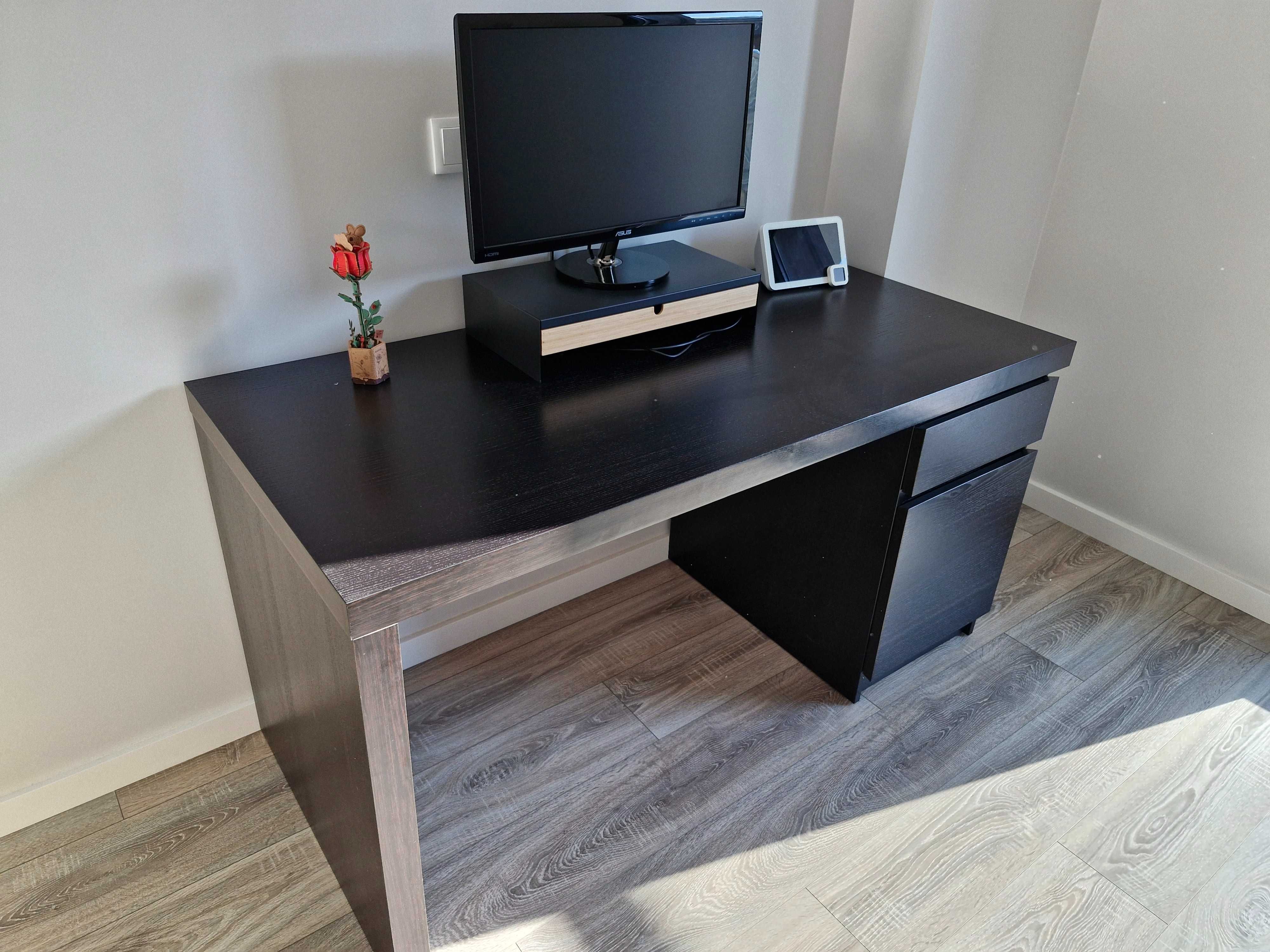 Secretária IKEA MALM Preto-Castanho