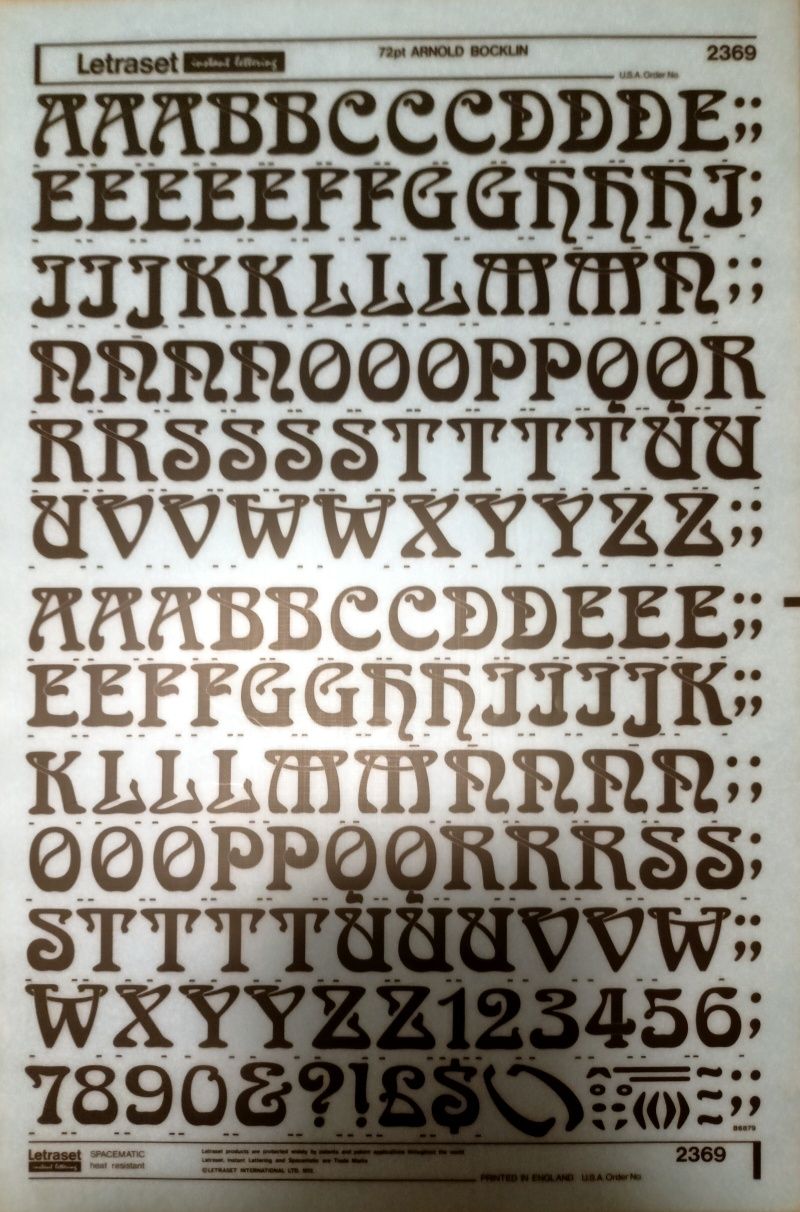 PRL różne czcionki, Sucha kalkomania, letragraphica, letraset