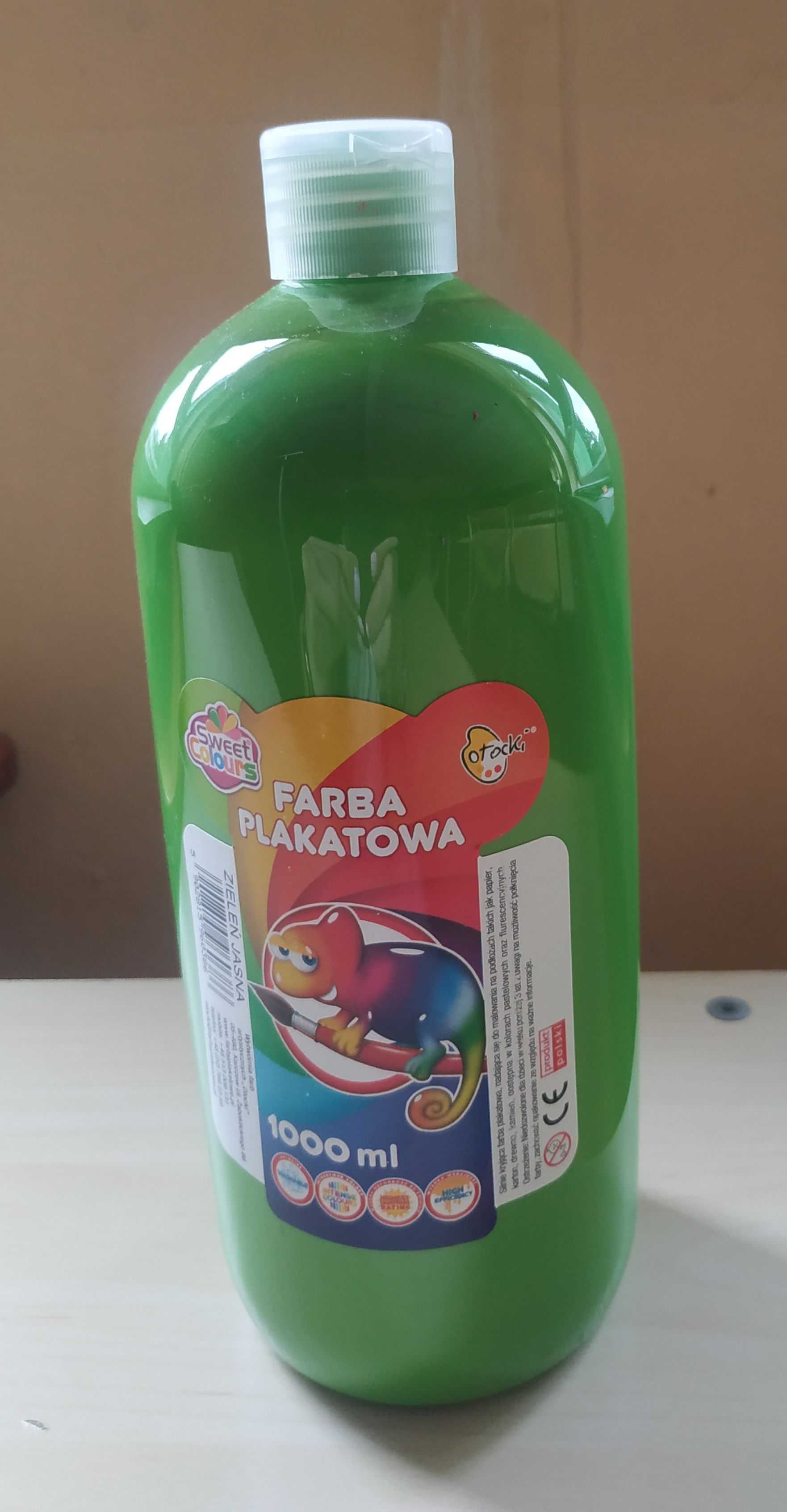 Farba plakatowa zielona Otocki butelka 1000 ml