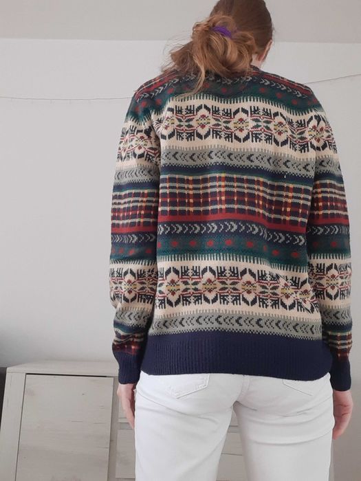 Sweter Cedar Wood gruby ciepły świąteczny zielony M