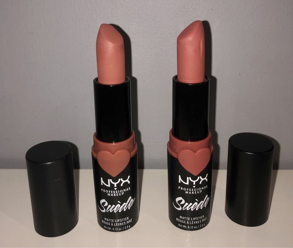 Nyx Suede Matte Lipstick dwie matowe pomadki nude