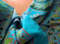jedwabna apaszka silk chusta opaska chustka szal hand made