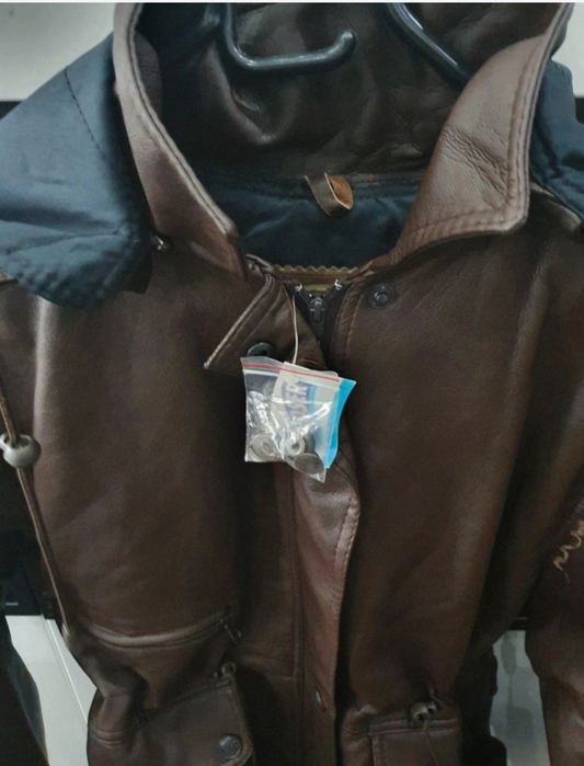 Nowa parka damska skórzana L