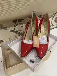 Червоні туфлі, красные лакированные туфли, туфлі 36