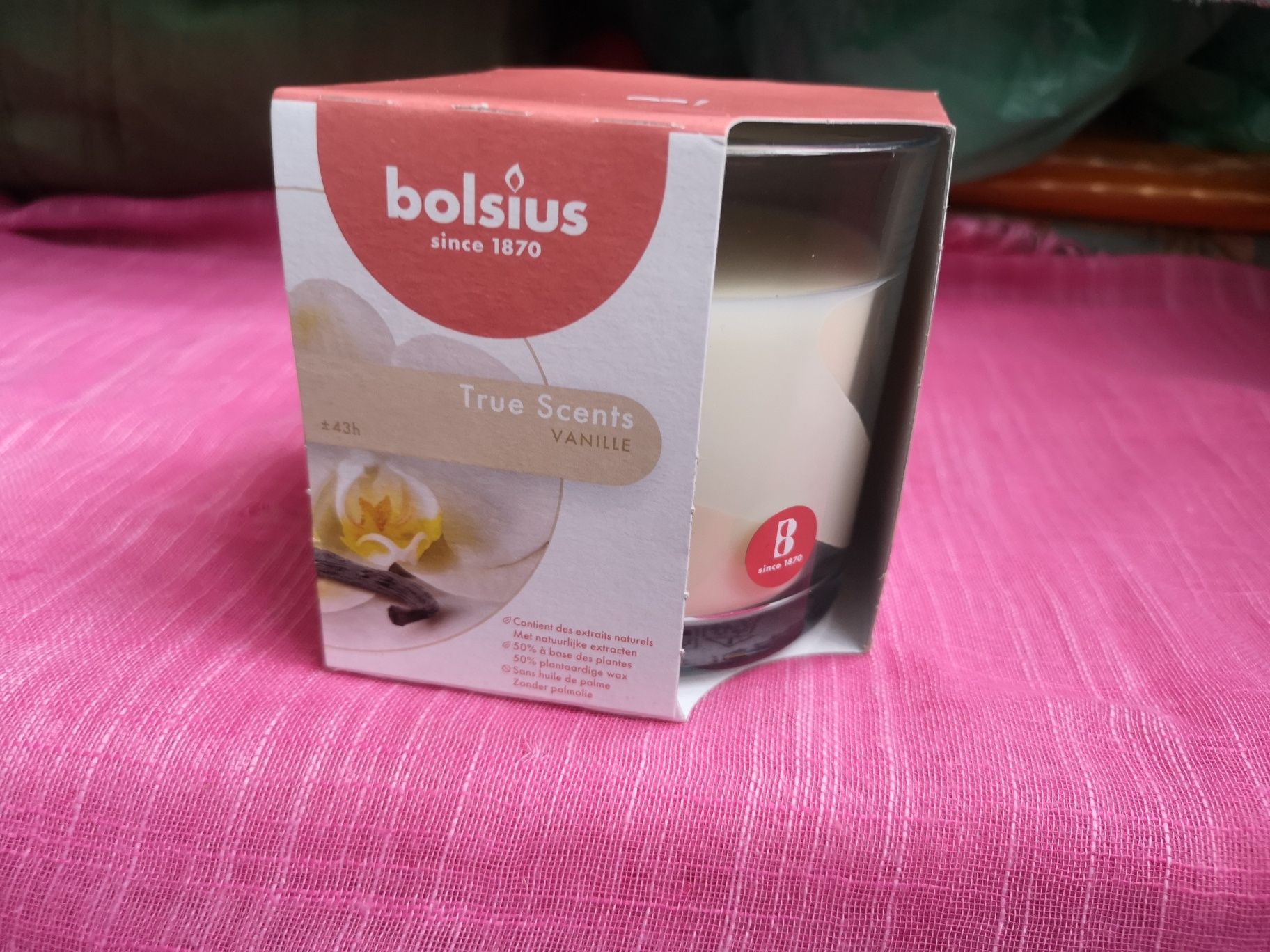 Арома свеча, аромасвічка, ваниль, 43 часа горения, Bolsius true scents