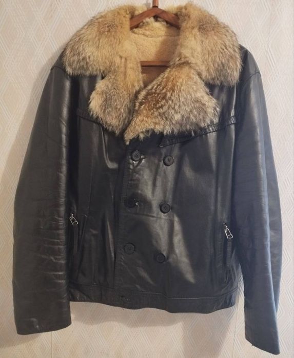 Чоловіка шкіряна куртка,дублянка