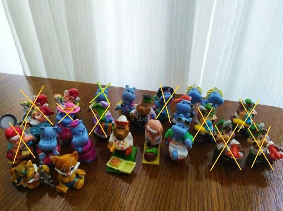 Фигурки киндер поштучно свадьба бегемотов, бегемоты шоу талантов гномы