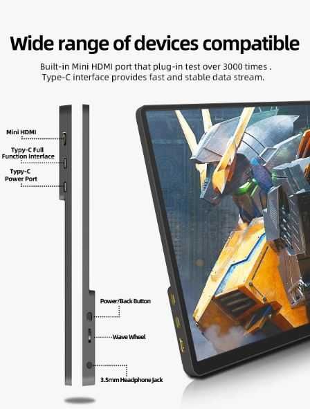 Monitor Portátil 2k (2160x1440) de 14" 60Hz